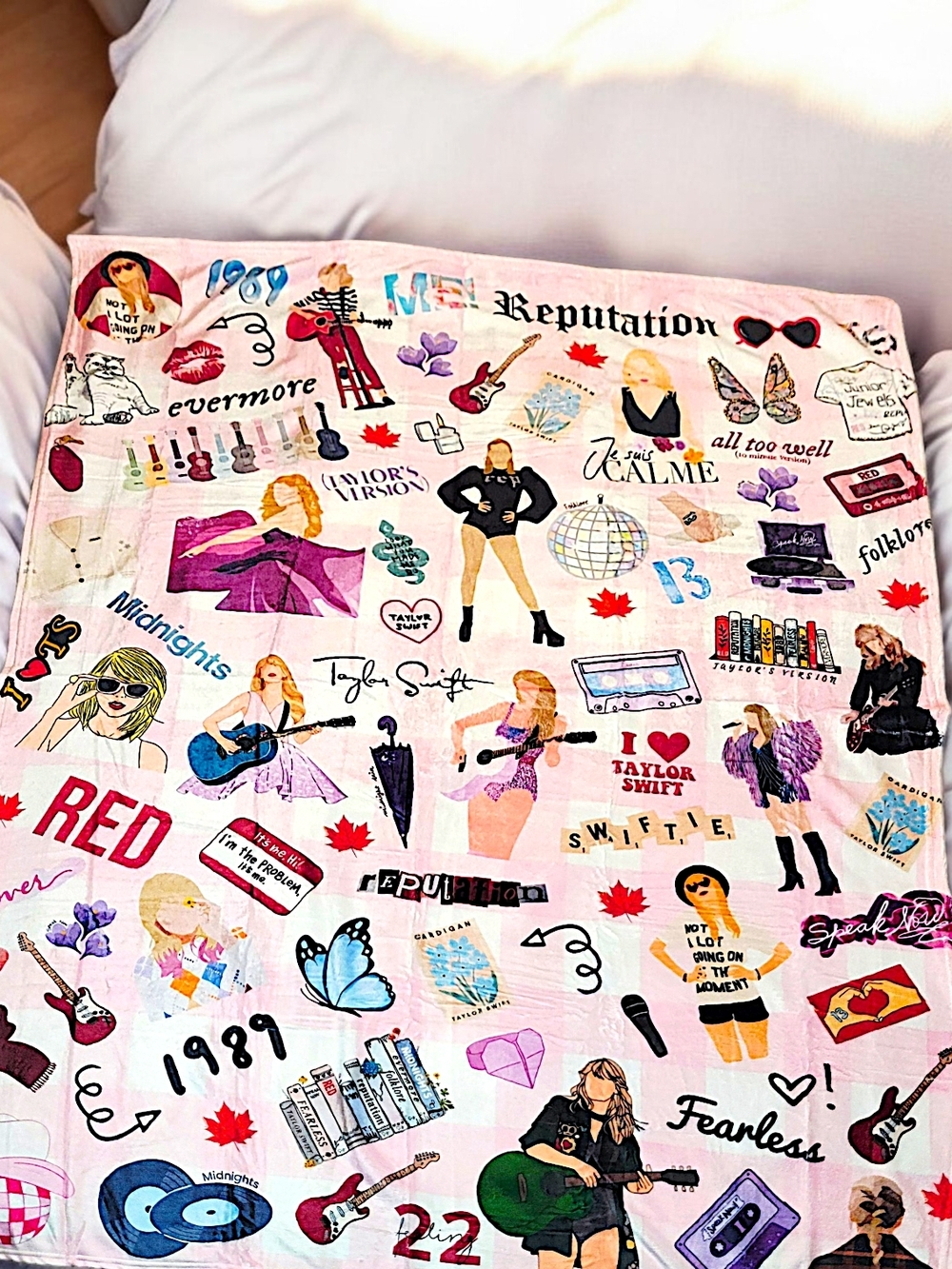 Taylor Swift Themed Pink Graphic Blanket